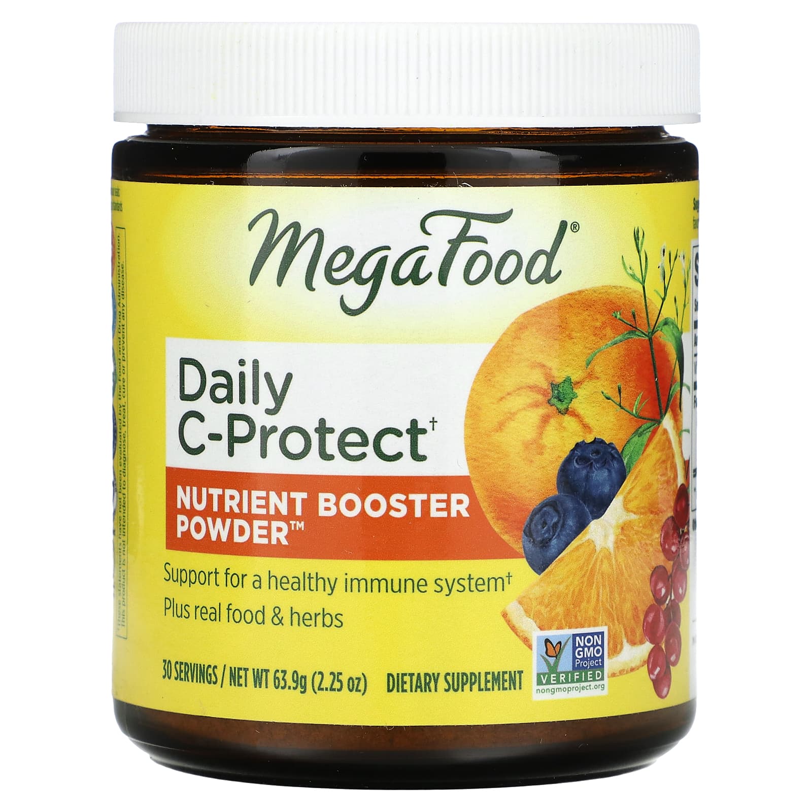 Megafood, Daily C-Protect Nutrient Booster Powder, 30 Servings, 2.25 Oz UPC 051494601372 | HiLife Vitamins